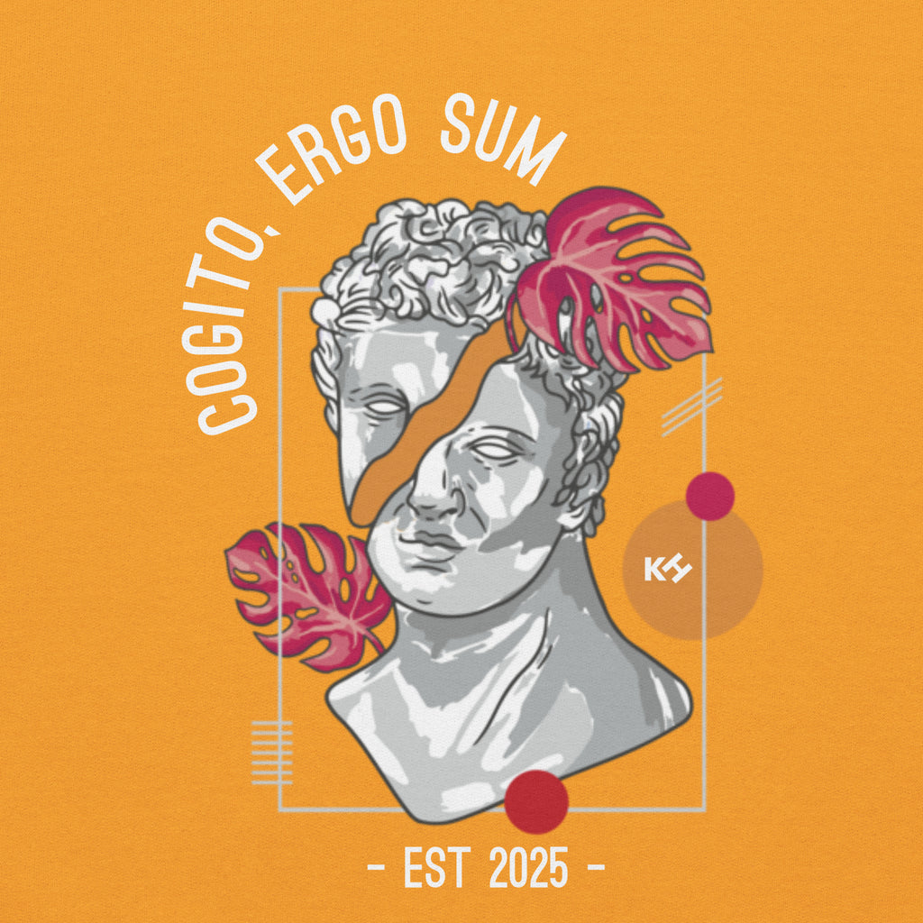 Knowledge Hub Cogito Graphic Design Unisex Hoodie In Gold