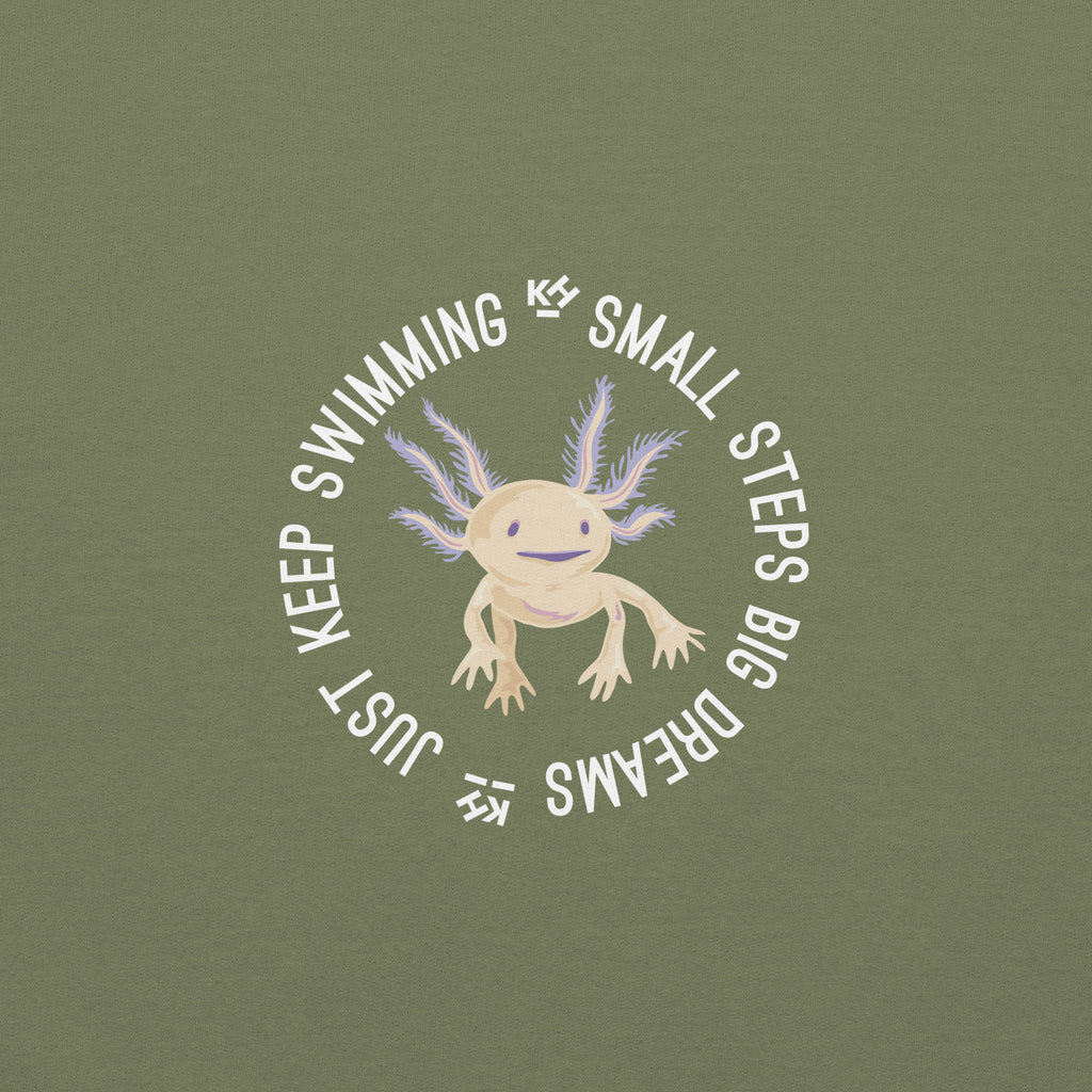 Knowledge Hub Big Dreams Graphic Design Unisex Hoodie In Military Green