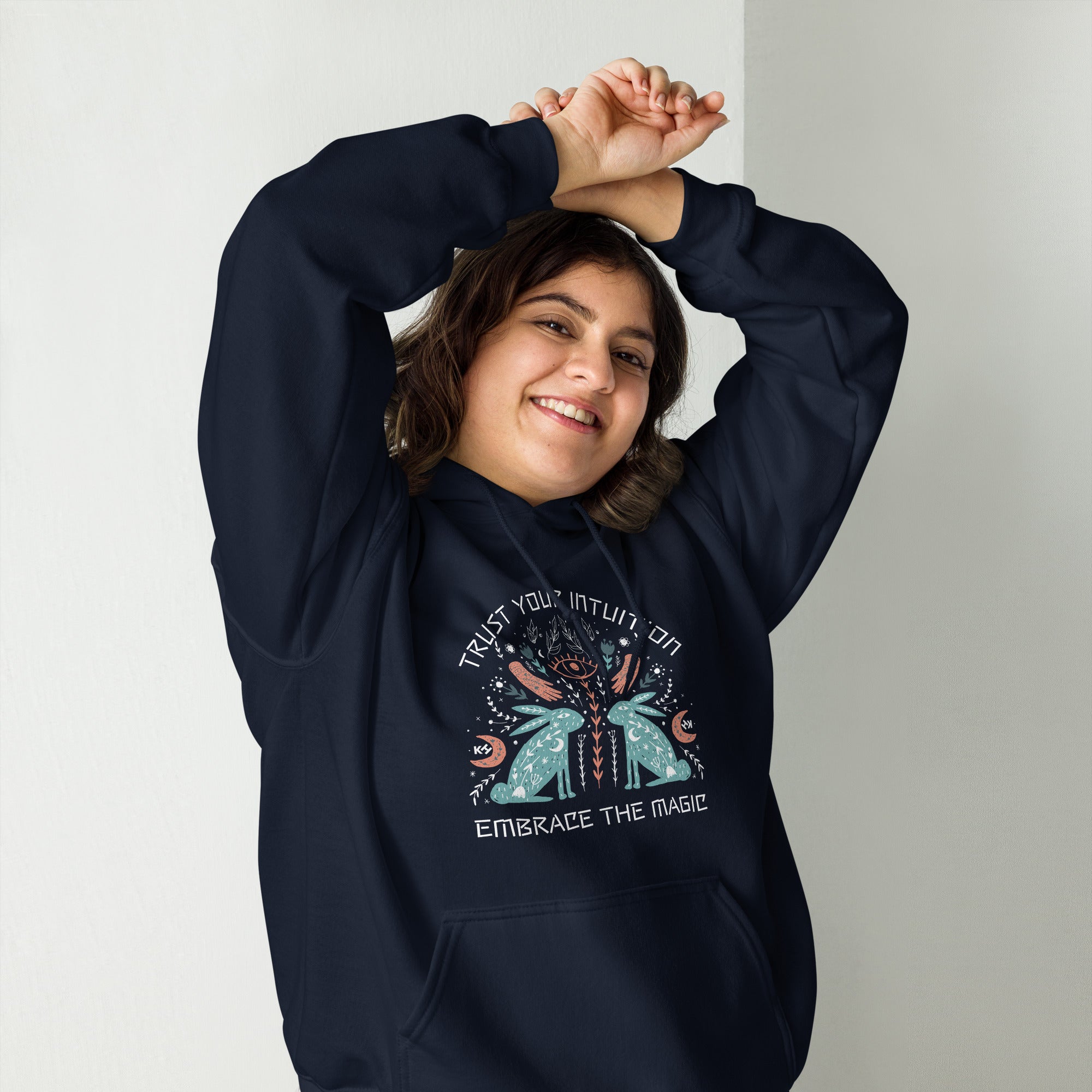 Knowledge Hub Intuition Graphic Design Unisex Hoodie In Navy