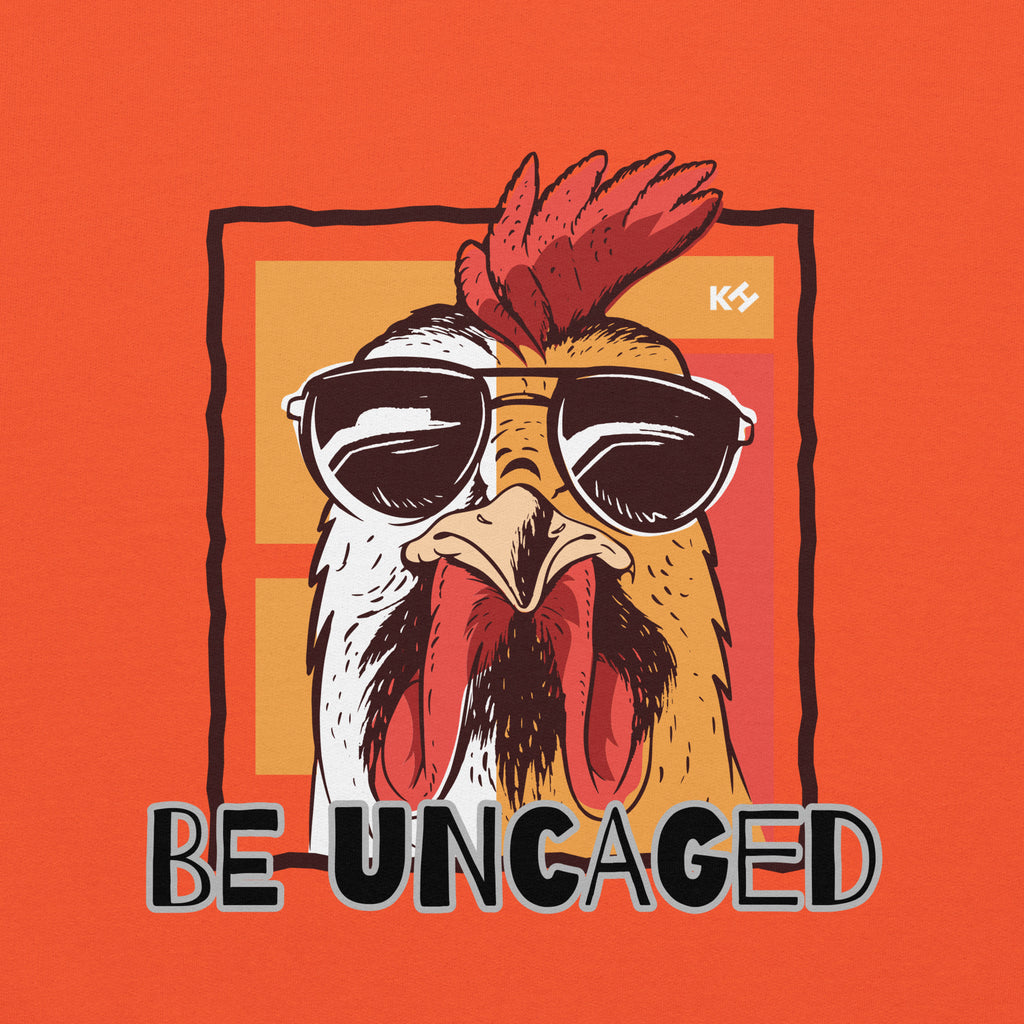 Knowledge Hub Be Uncaged Graphic Design Unisex Hoodie In Orange